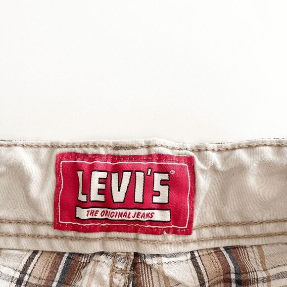 Levi's Mens Cargo Shorts Multiple Pockets Cotton Plaid Brown Size 32 - Picture 3 of 9